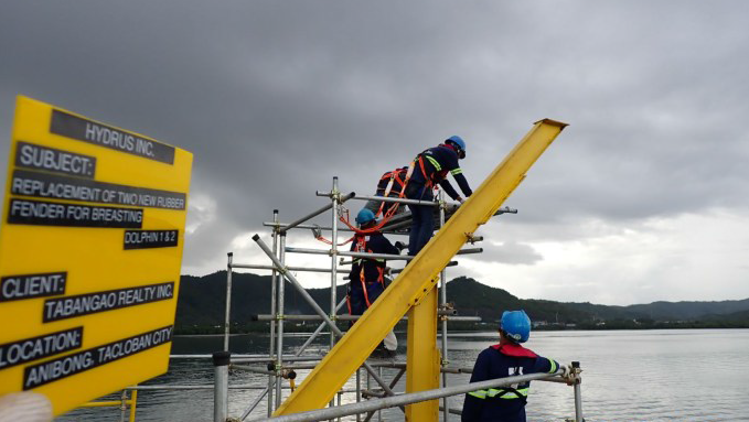 Replacement of Two (2) New Sets of Rubber Fender - Installation of A-Frame